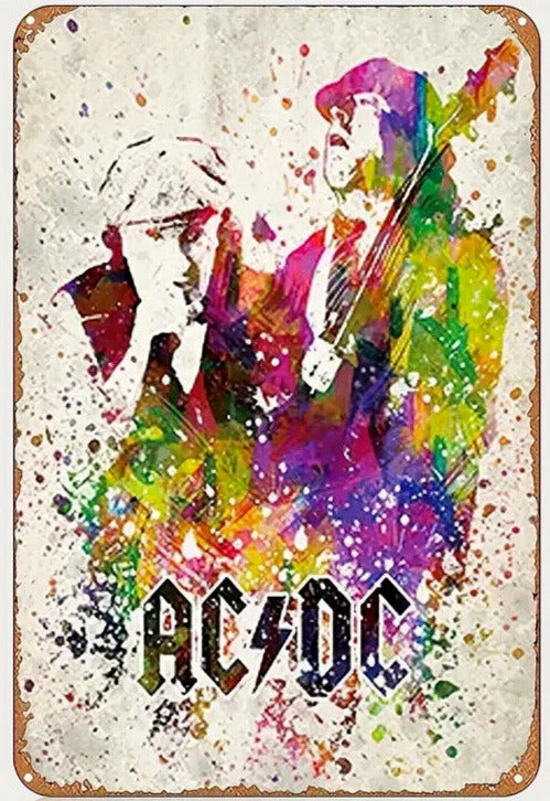 AC/DC Brian Johnson & Angus Young Vintage 8" x 12" Metal Sign NEW! Home & Garden:Home Décor:Plaques & Signs Cozy Home Treasures